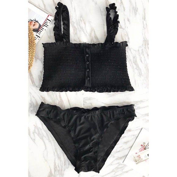 Cupshe Other - NWT Cupshe | Black Bikini Ruched Bottoms